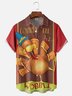 Moisture Wicking Thanksgiving Turkey Chest Pocket Hawaiian Shirt