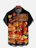 Moisture Wicking Thanksgiving Turkey Chest Pocket Hawaiian Shirt