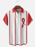 Moisture-wicking AIDS Awareness Day Art Illustration Chest Pocket Bowling Shirt