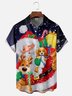 Moisture Wicking Christmas Santa Chest Pocket Hawaiian Shirt