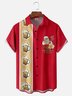 Moisture-wicking Christmas Santa Claus Beer Chest Pocket Bowling Shirt