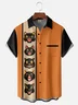 Mens Funky Halloween Print Front Buttons Soft Breathable Chest Pocket Casual Aloha Shirt
