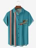 Tall Size Moisture Wicking Aircraft Cross Chest Pocket Bowling Shirt