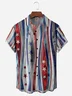 Tall Size Moisture-wicking American Flag Chest Pocket Hawaiian Shirt