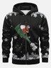 Funny Santa Claus Illustration Zipper Hoodie Sweatshirt