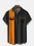 Men's Halloween Pumpkin Print Short Sleeve Shirt