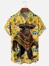Moisture-wicking Bigfoot Skull Cactus Chest Pocket Casual Shirt