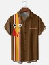 Moisture-wicking Thanksgiving Turkey Chest Pocket Bowling Shirt
