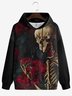 Rock Spirit Rose Skull Hoodie Sweatshirt
