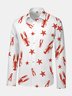 Marine Lobster Long Sleeve Casual Dress Shirt