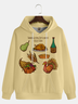Thanksgiving Art Turkey Illustration Hoodie Sweatshirt