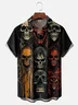 Moisture-wicking Rock Demon Skull Chest Pocket Hawaiian Shirt