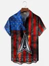 Moisture-wicking Veterans Day Space Air Force Chest Pocket Casual Shirt