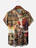 Moisture-wicking Santa Claus Packing Presents Chest Pocket Hawaiian Shirt