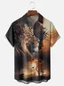 Moisture-wicking Christianity Jesus Lion Cross Faith Chest Pocket Casual Shirt