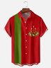 Moisture-wicking Christmas Candle Chest Pocket Bowling Shirt