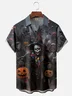 Moisture Wicking Halloween Pumpkin Horror Nights Chest Pocket Hawaiian Shirt