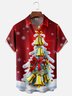 Moisture-wicking Christmas Bells Tree Chest Pocket Casual Shirt