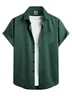 Striped Chest Pocket Short Sleeve Casual Shirt