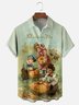 Moisture-wicking Vintage Thanksgiving Pumpkin Picking Kids Chest Pocket Hawaiian Shirt