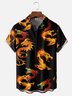 Dragon Graphic Men's Casual Chest Pocket Short Sleeve Shirt