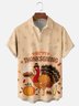 Moisture-wicking Thanksgiving Turkey Chest Pocket Casual Shirt