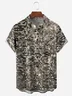 Tall Size Moisture-wicking 70s Bling Flash Chest Pocket Short Sleeve Disco Shirt