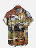 Moisture Wicking Thanksgiving Harvest Pumpkin Chest Pocket Casual Shirt