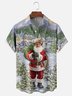 Moisture-wicking Christmas Santa Chest Pocket Holiday Shirt