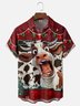 Moisture-wicking Christmas Funny Cow Chest Pocket Holiday Shirt