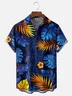 Moisture-wicking Tropical Leaf Chest Pocket Hawaiian Shirt