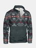 Retro Abstract Geometric Texture Print Half-zip Pullover Sweatshirt