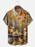 Moisture-wicking Thanksgiving Squirrel Roasting Marshmallows Chest Pocket Hawaiian Shirt