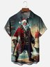Moisture Wicking Christmas Pirate Santa Chest Pocket Hawaiian Shirt