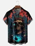 Moisture Wicking Pirate Skull Chest Pocket Hawaiian Shirt