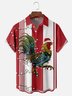 Moisture-wicking Christmas Chicken Chest Pocket Bowling Shirt