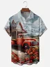 Moisture-wicking Thanksgiving Car Pumpkin Chest Pocket Casual Shirt