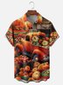 Moisture-wicking Thanksgiving Car Pumpkin Chest Pocket Casual Shirt
