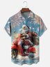 Moisture-wicking Christmas Santa Claus Motorcycle Chest Pocket Casual Shirt