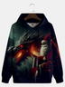 Christmas Dragon and Santa Claus Hoodie Sweatshirt