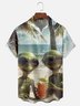 Moisture-wicking Alien Beach Vacation Chest Pocket Hawaiian Shirt