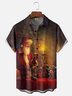 Moisture Wicking Christmas Santa Chest Pocket Hawaiian Shirt
