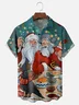 Moisture-wicking Christmas Santa Claus Brotherhood Chest Pocket Hawaiian Shirt