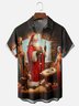 Moisture Wicking Christmas Santa Chest Pocket Hawaiian Shirt