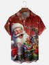 Moisture-wicking Christmas Laughing Santa Claus Chest Pocket Hawaiian Shirt