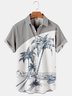 Tall Size Moisture-wicking Palm Tree Chest Pocket Hawaiian Shirt