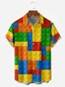 Tall Size Moisture-wicking Geomatric Cube Chest Pocket Casual Shirt