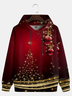 Christmas Retro Christmas Tree Illustration Hoodie Sweatshirt