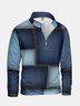 Abstract Art Splicing Texture Half-zip Pullover Sweatshirt