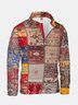 Abstract Art Splicing Texture Half-zip Pullover Sweatshirt